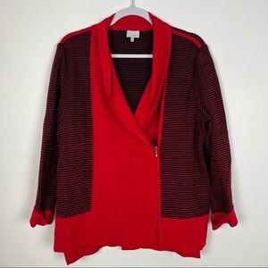 Ming Moto Zip Jacket Red Black Size Medium